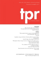 Portada de The town planning review