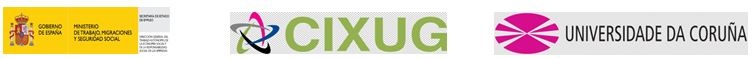 Triple logo UDC CIXUG MINISTERIO DE EMPLEO Y SEGURIDAD SOCIAL