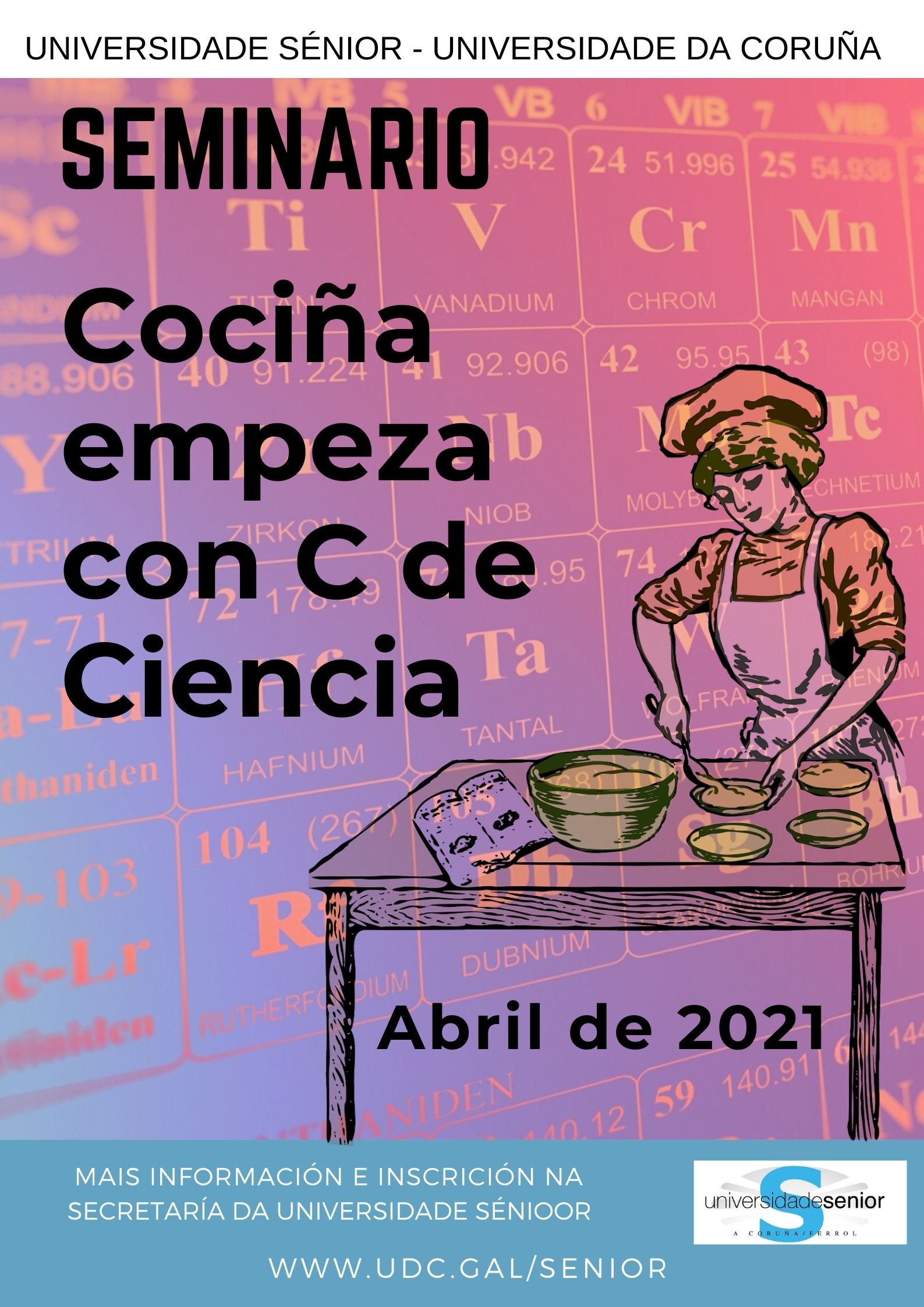 Cartaz Seminario Cociña C de Ciencia 2021